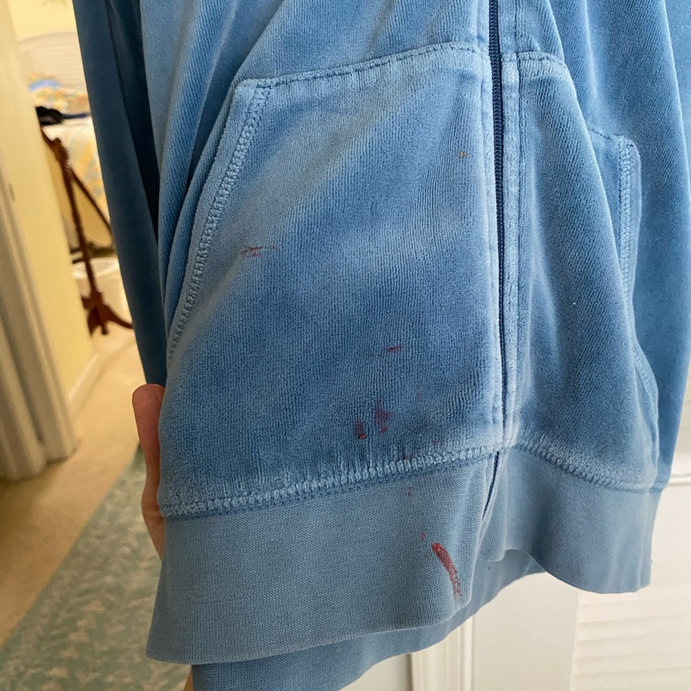 Blue Graphic Sweatshirt with Rhinestone Details - Picture 6 of 6